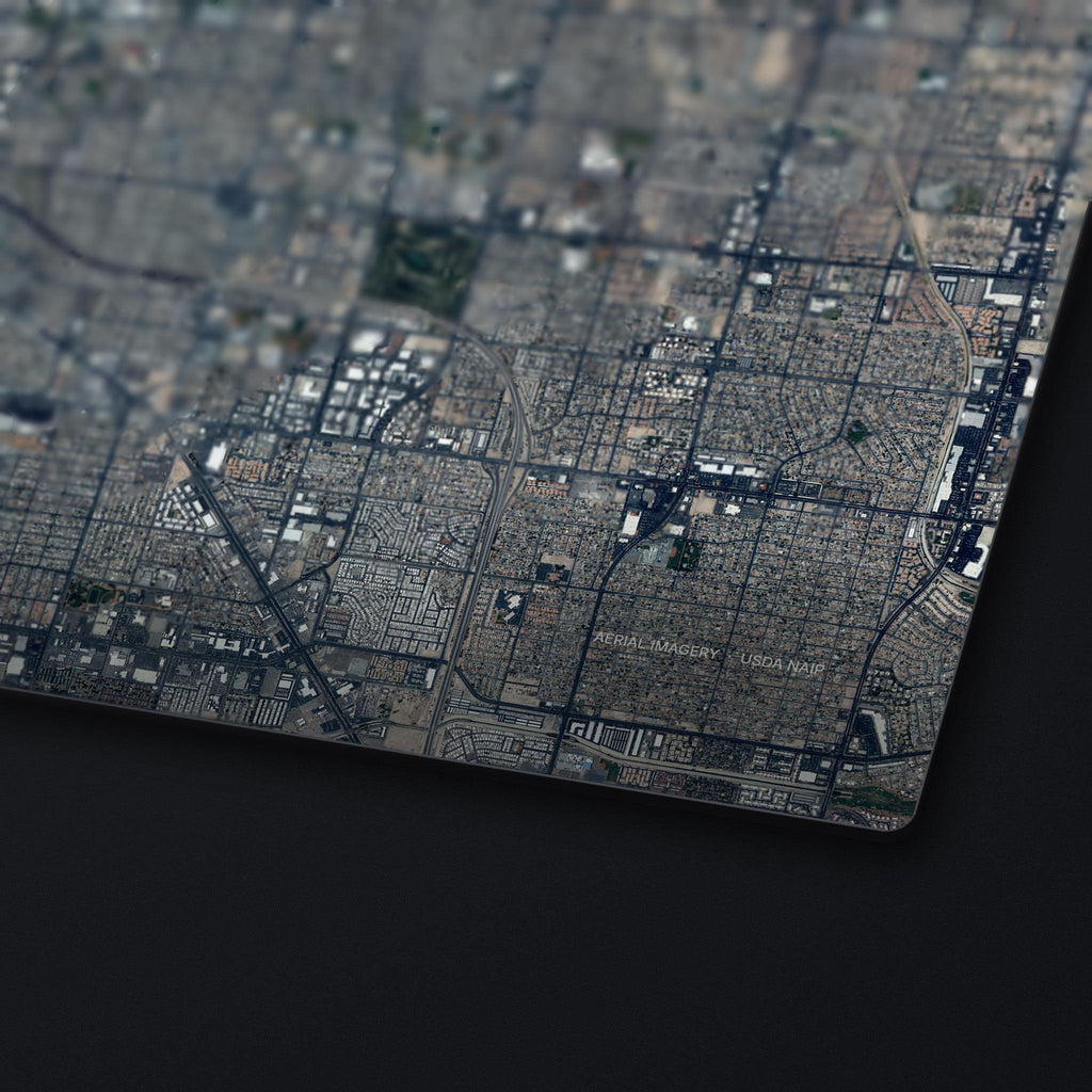 Las Vegas Satellite Desk Mat, edge detail