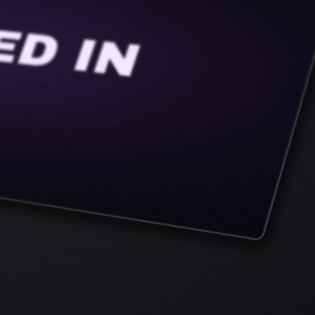 Locked In Desk Mat, edge detail