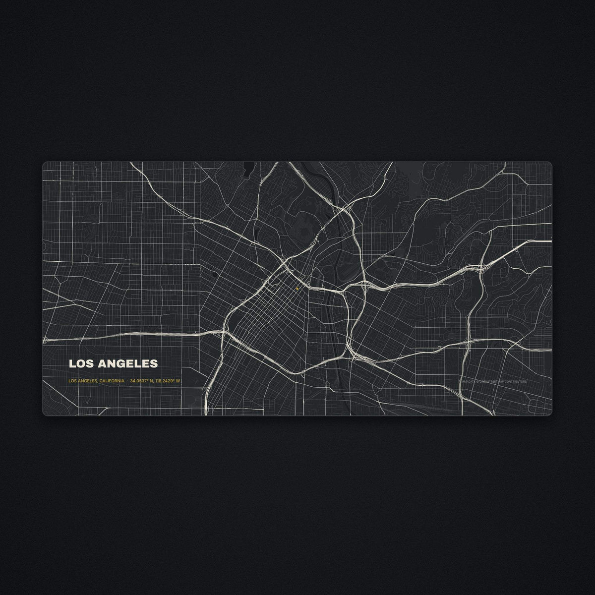 Los Angeles Street Map Desk Mat, flat view