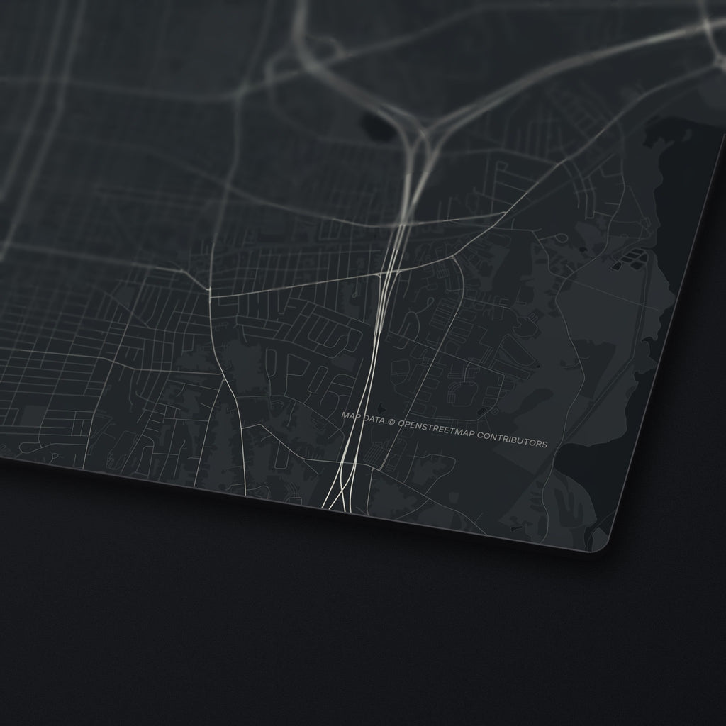 Manchester Street Map Desk Mat, edge detail