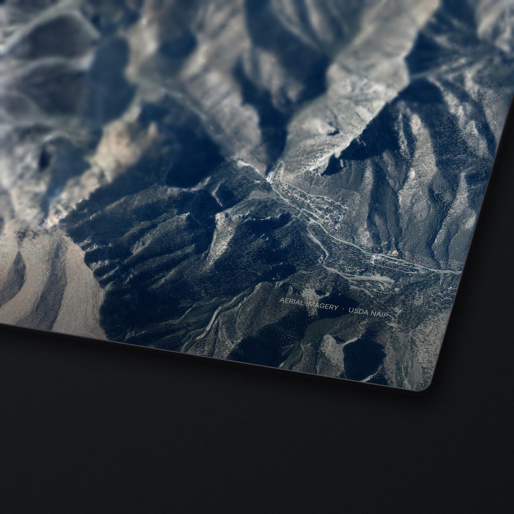 Mount Charleston Satellite Desk Mat, edge detail