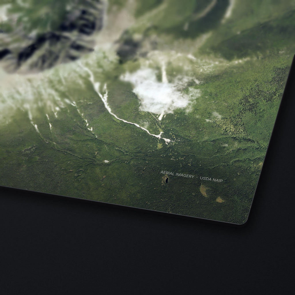 Mount Katahdin Satellite Desk Mat, edge detail