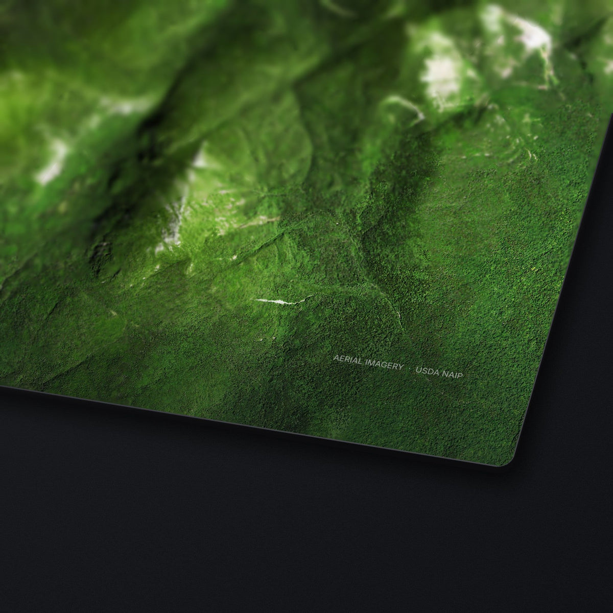 Mount Marcy Satellite Desk Mat, edge detail