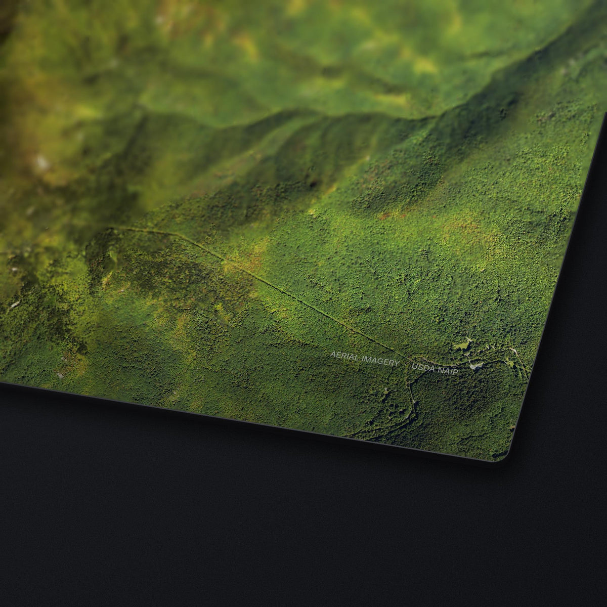 Mount Mitchell Satellite Desk Mat, edge detail