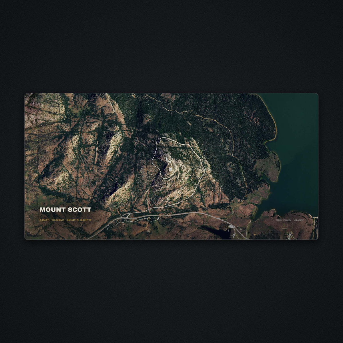 Mount Scott Satellite Desk Mat, flat view