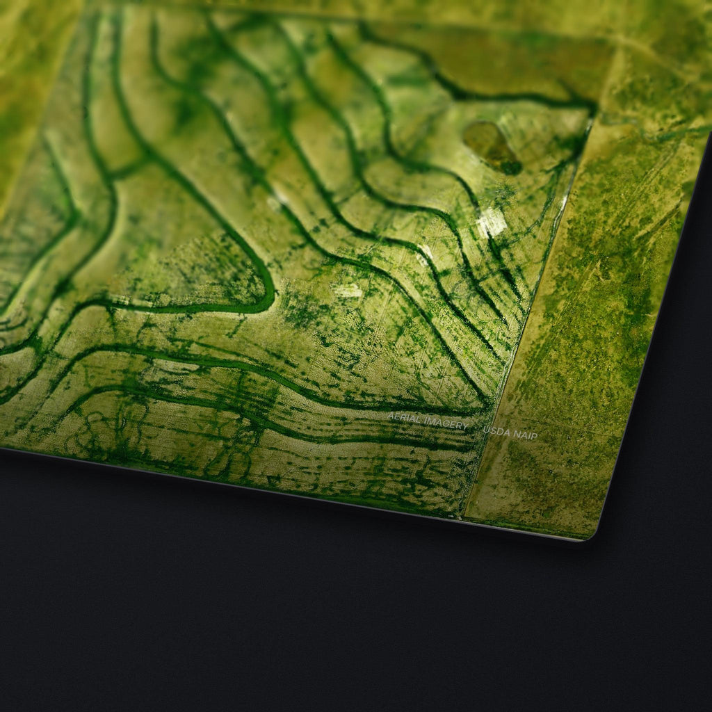 Mount Sunflower Satellite Desk Mat, edge detail