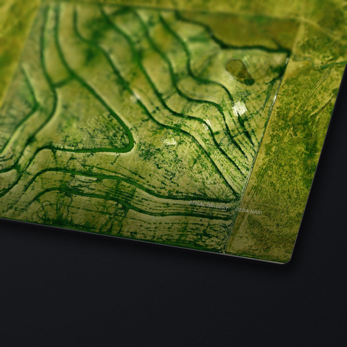 Mount Sunflower Satellite Desk Mat, edge detail