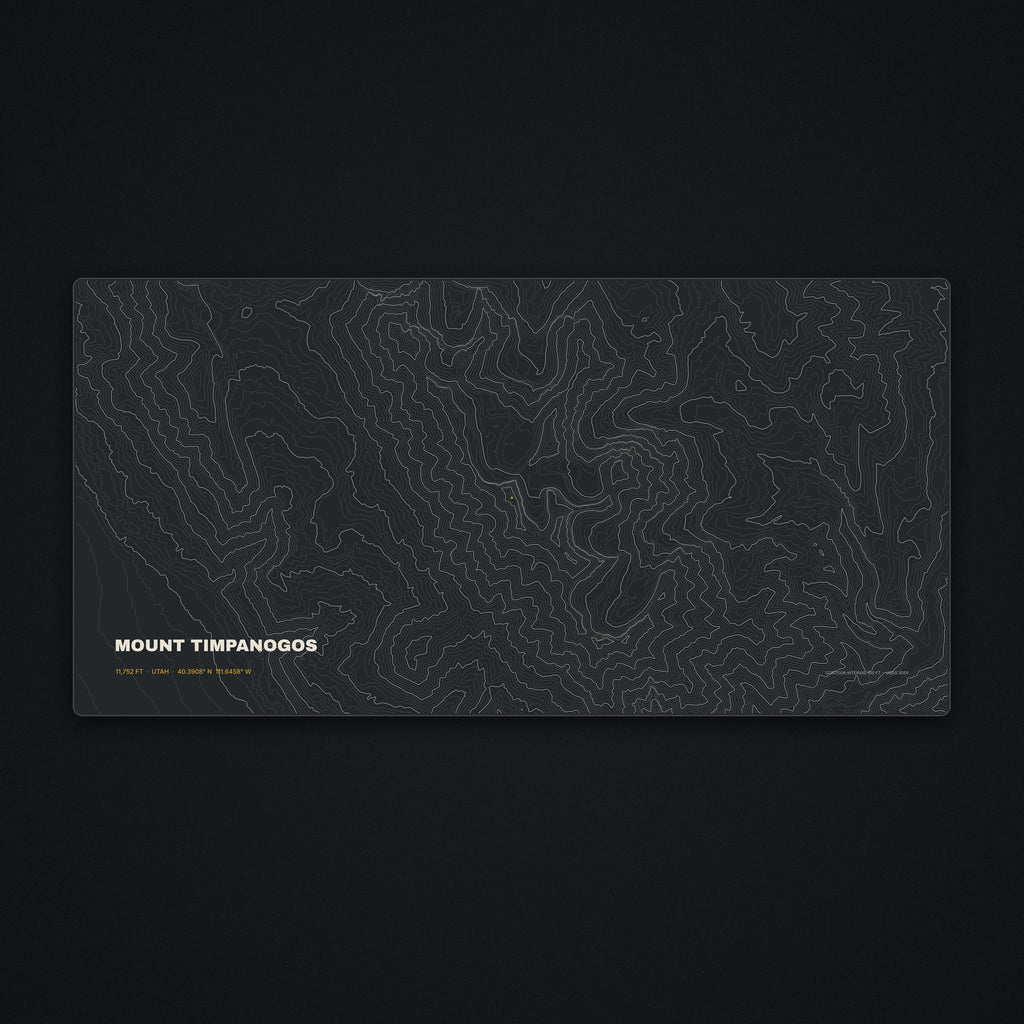 Mount Timpanogos Topo Desk Mat, flat view