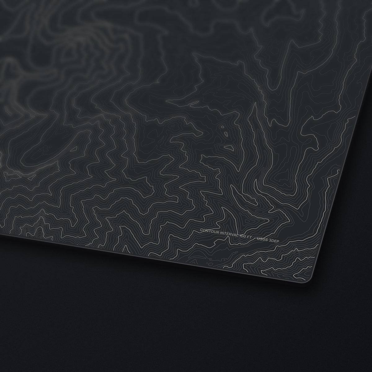 Mount Timpanogos Topo Desk Mat, edge detail