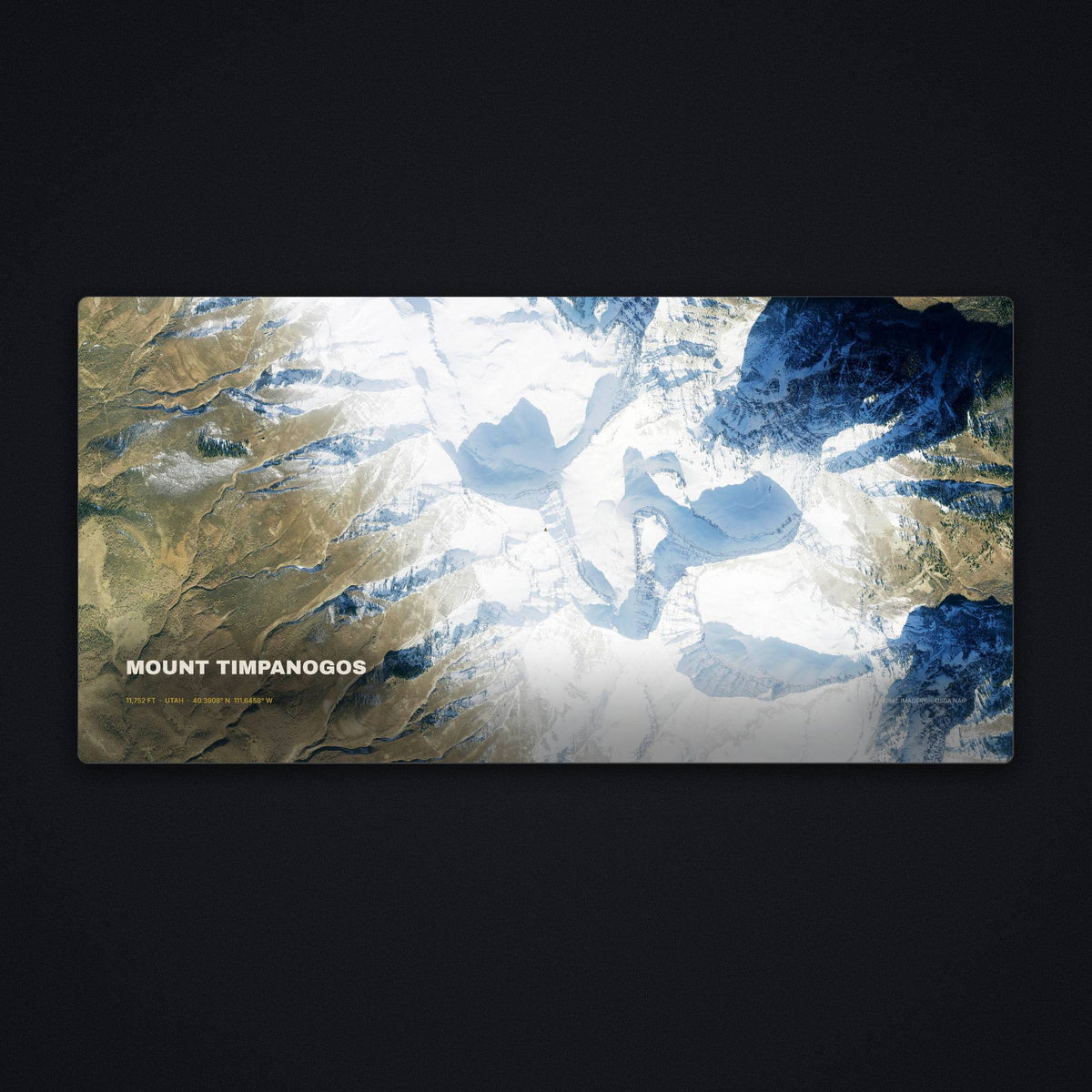 Mount Timpanogos Satellite Desk Mat, flat view