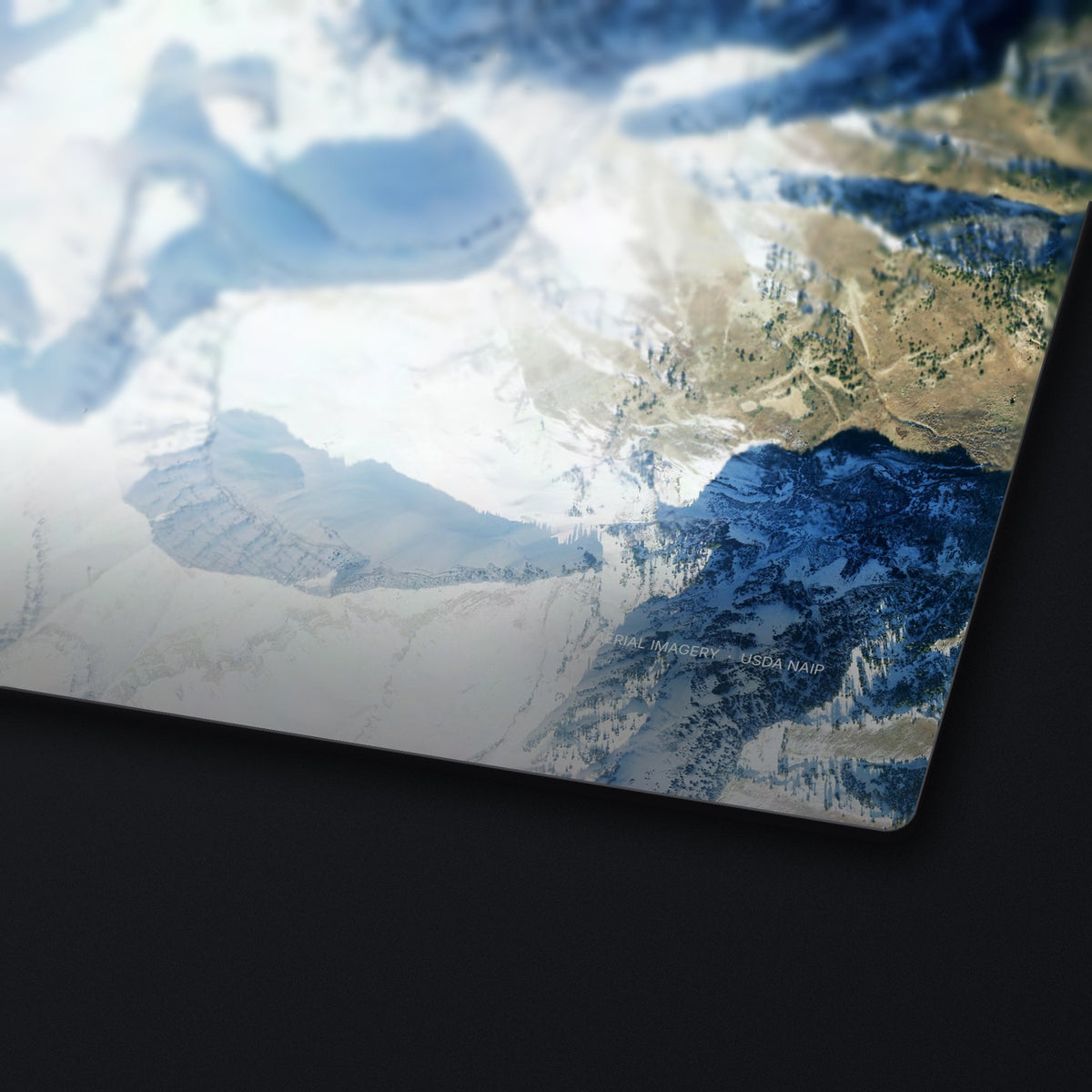 Mount Timpanogos Satellite Desk Mat, edge detail