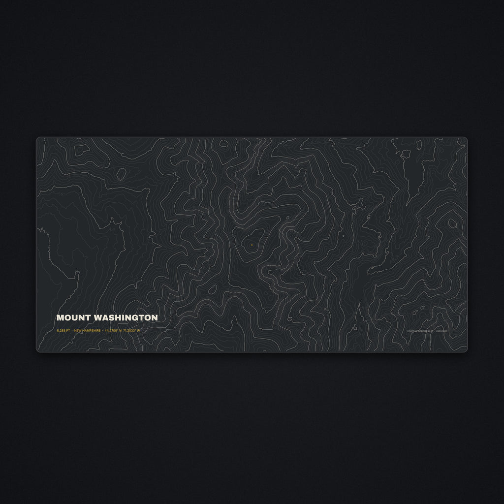 Mount Washington Topo Desk Mat, flat view