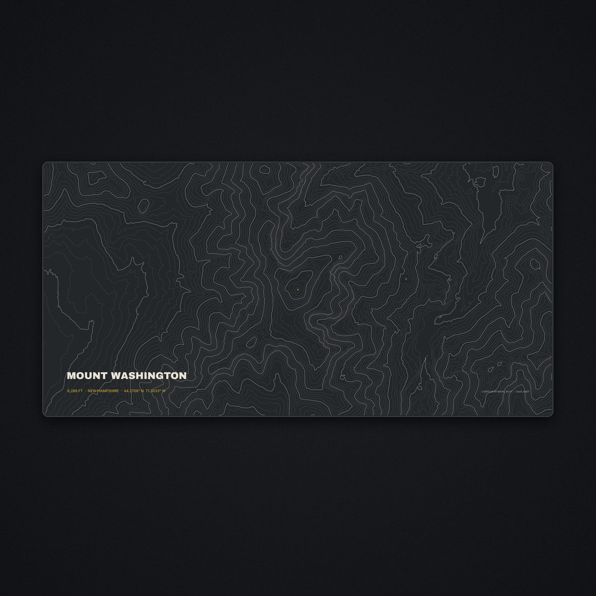 Mount Washington Topo Desk Mat, flat view