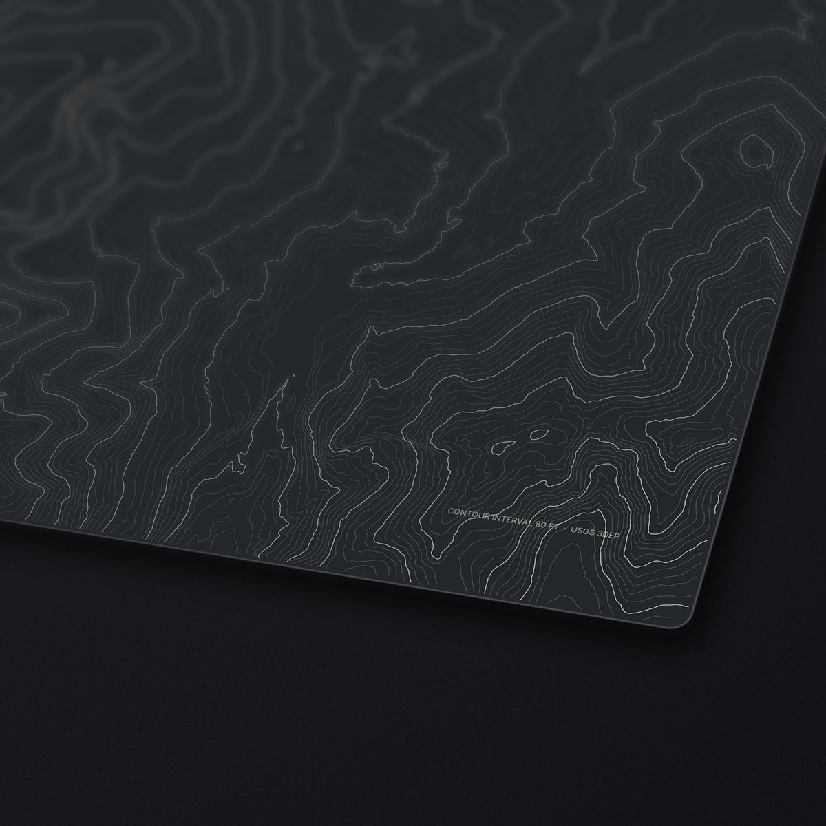 Mount Washington Topo Desk Mat, edge detail