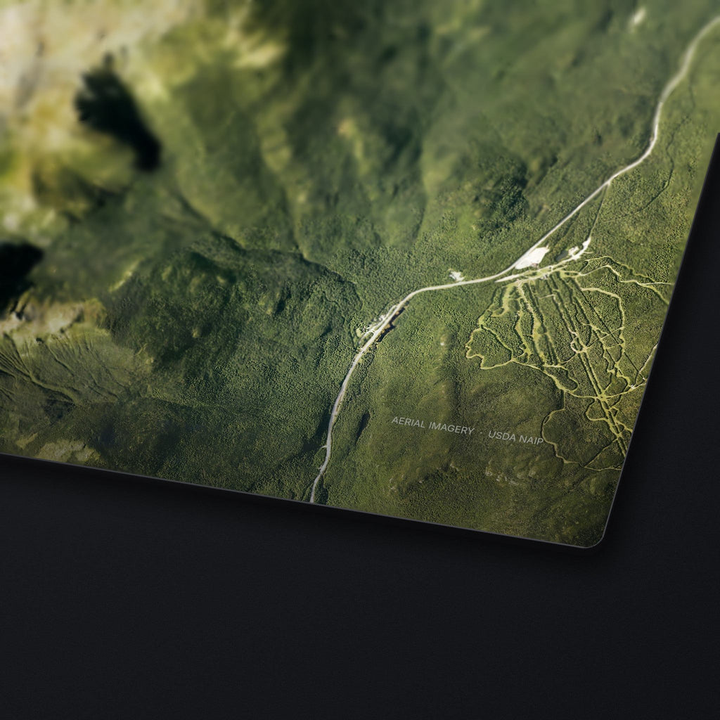 Mount Washington Satellite Desk Mat, edge detail