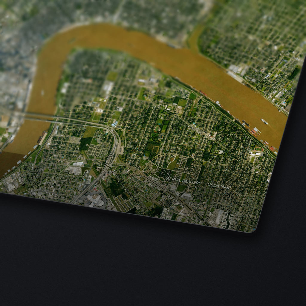 New Orleans Satellite Desk Mat, edge detail