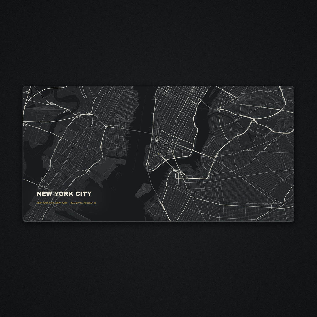 New York City Street Map Desk Mat, flat view