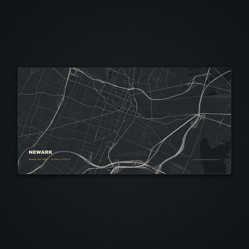 Newark Street Map Desk Mat, flat view