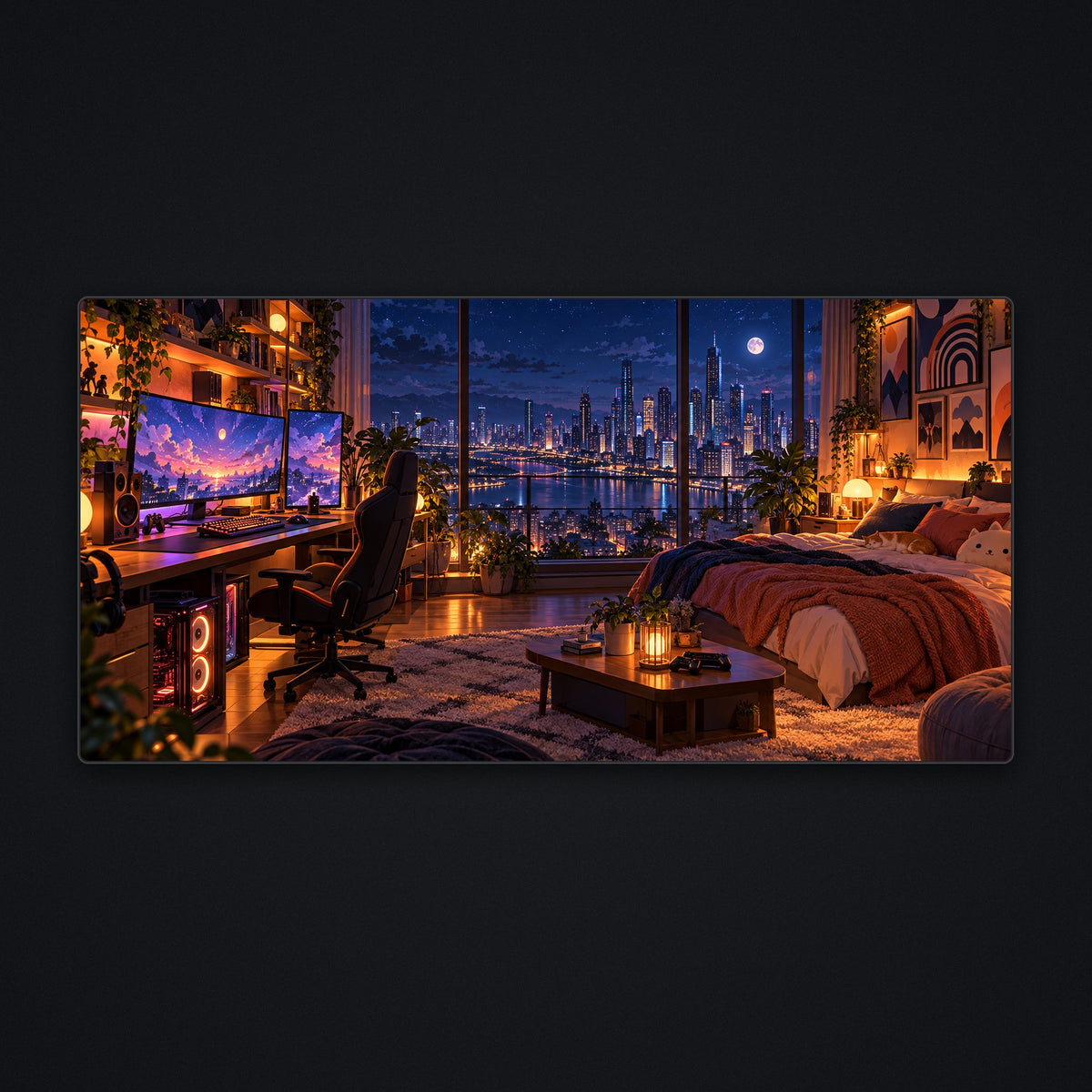 Night Owl Setup Desk Mat, flat view