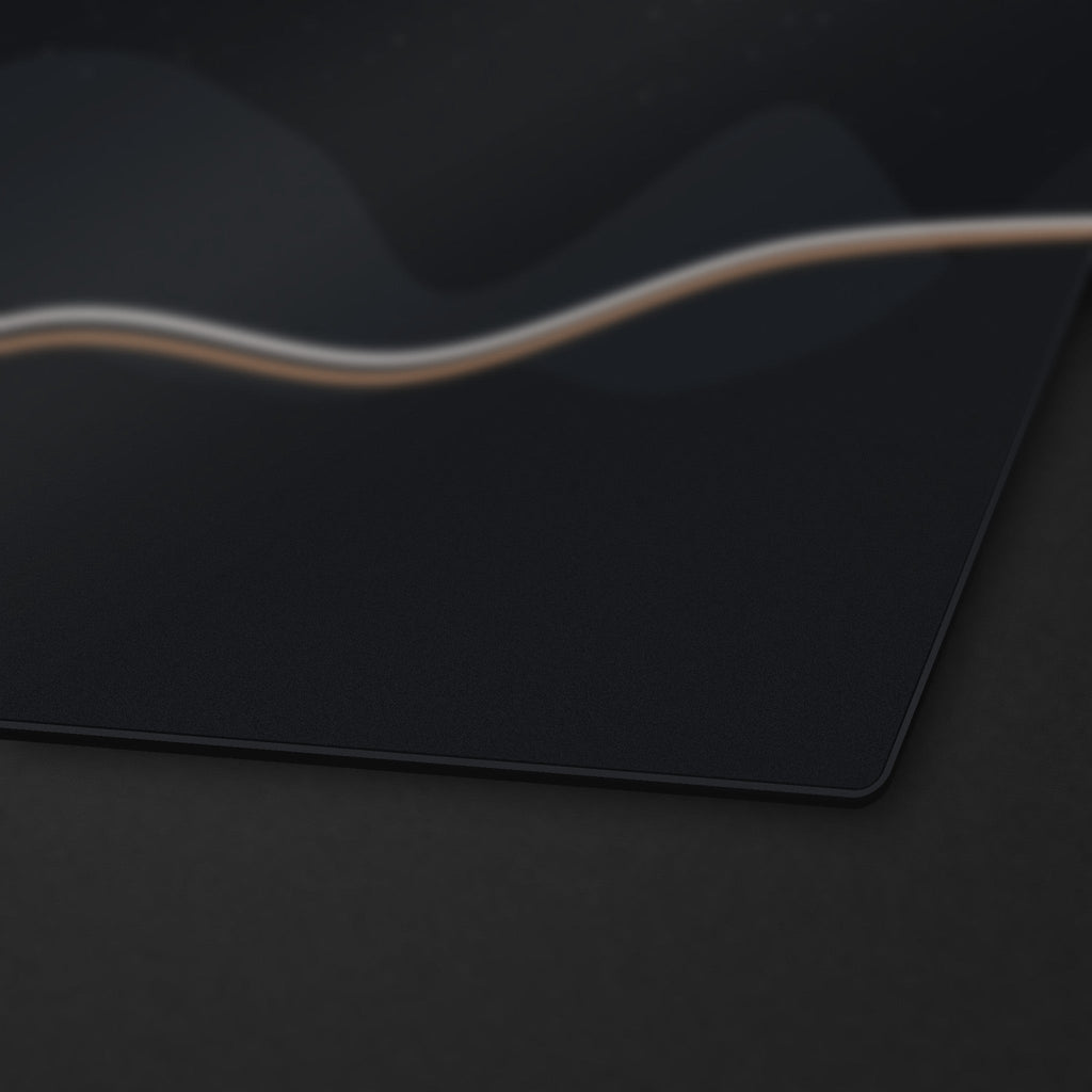 Night Run Desk Mat, stitched edge detail