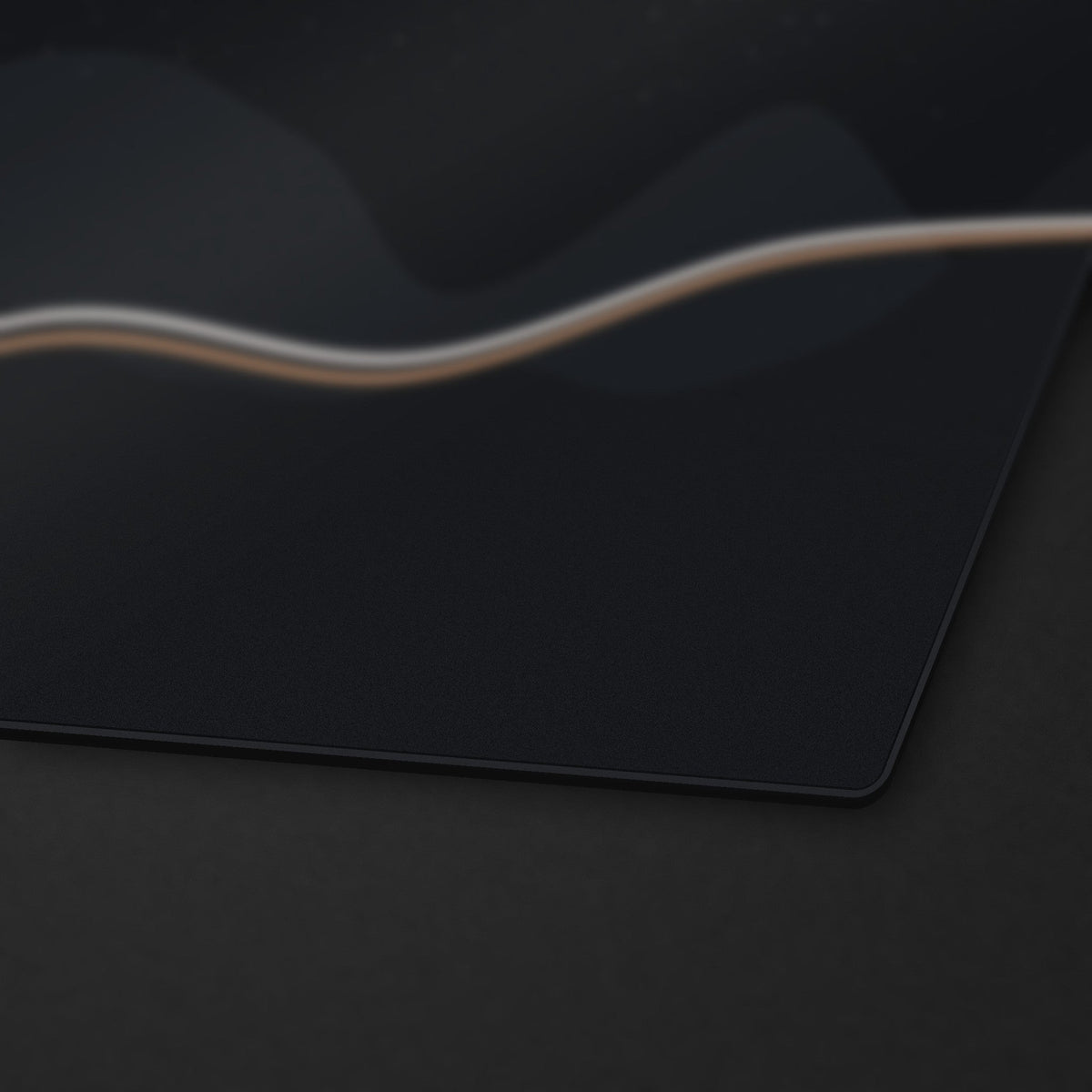 Night Run Desk Mat, stitched edge detail