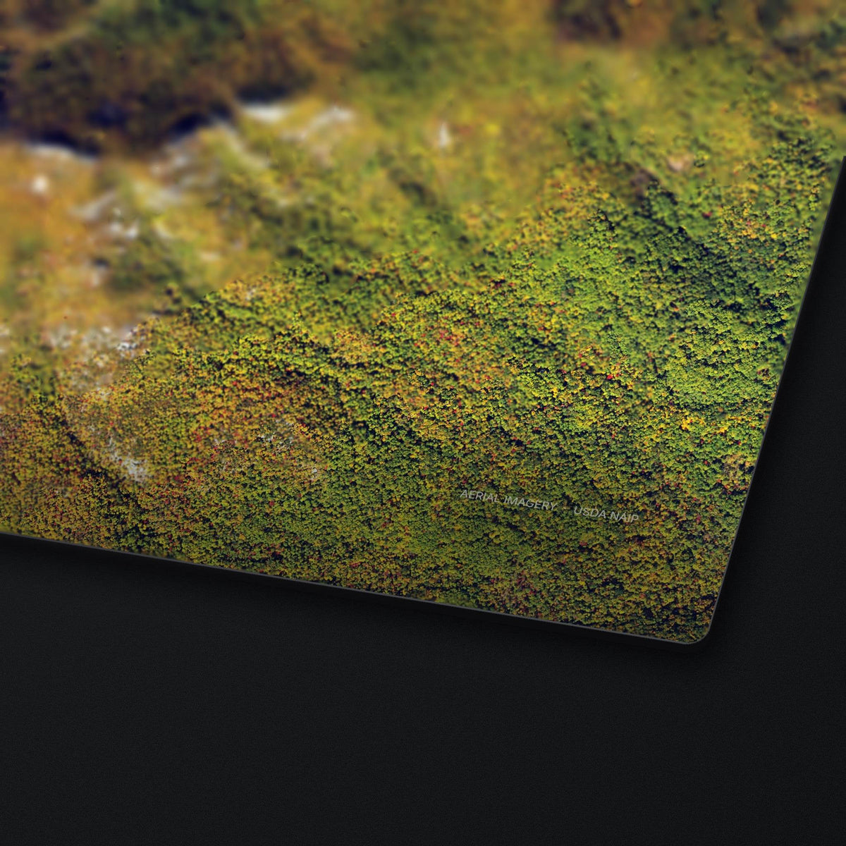 Old Rag Mountain Satellite Desk Mat, edge detail