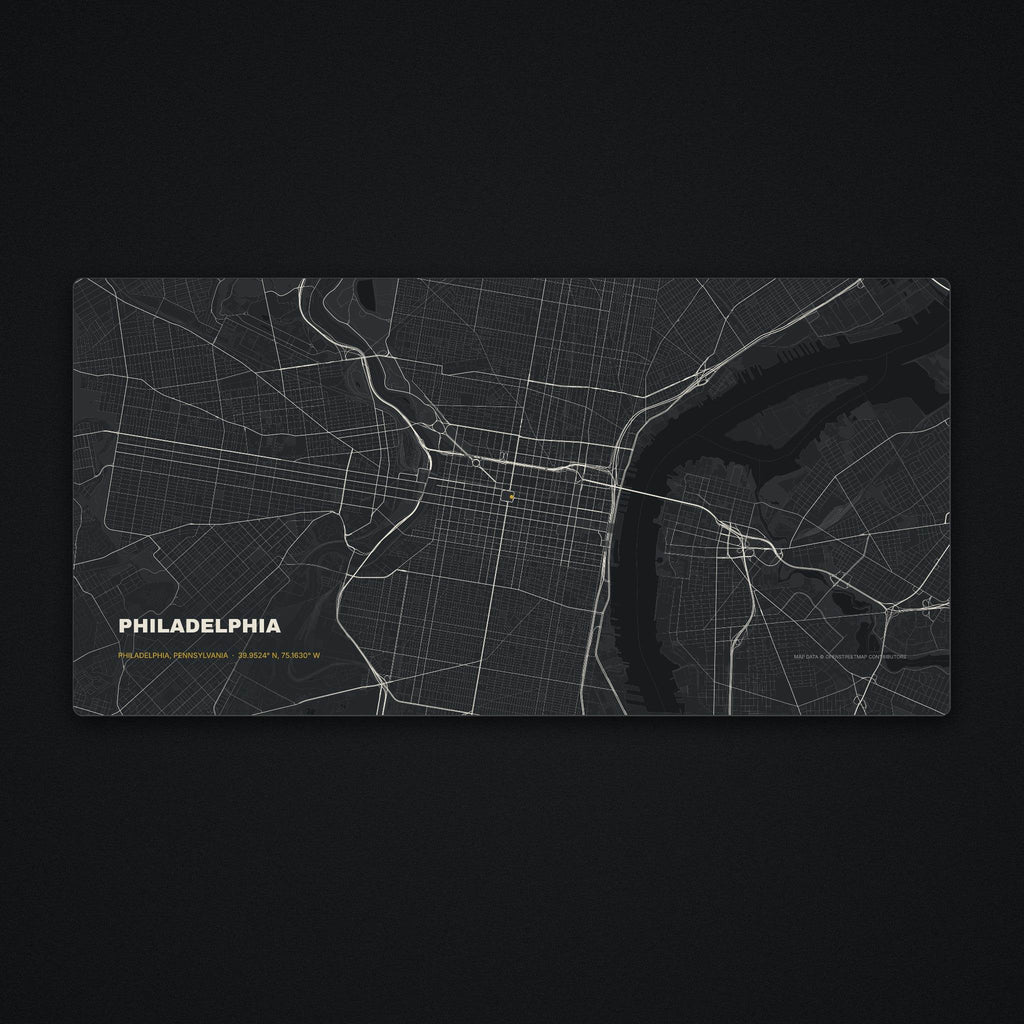 Philadelphia Street Map Desk Mat, flat view