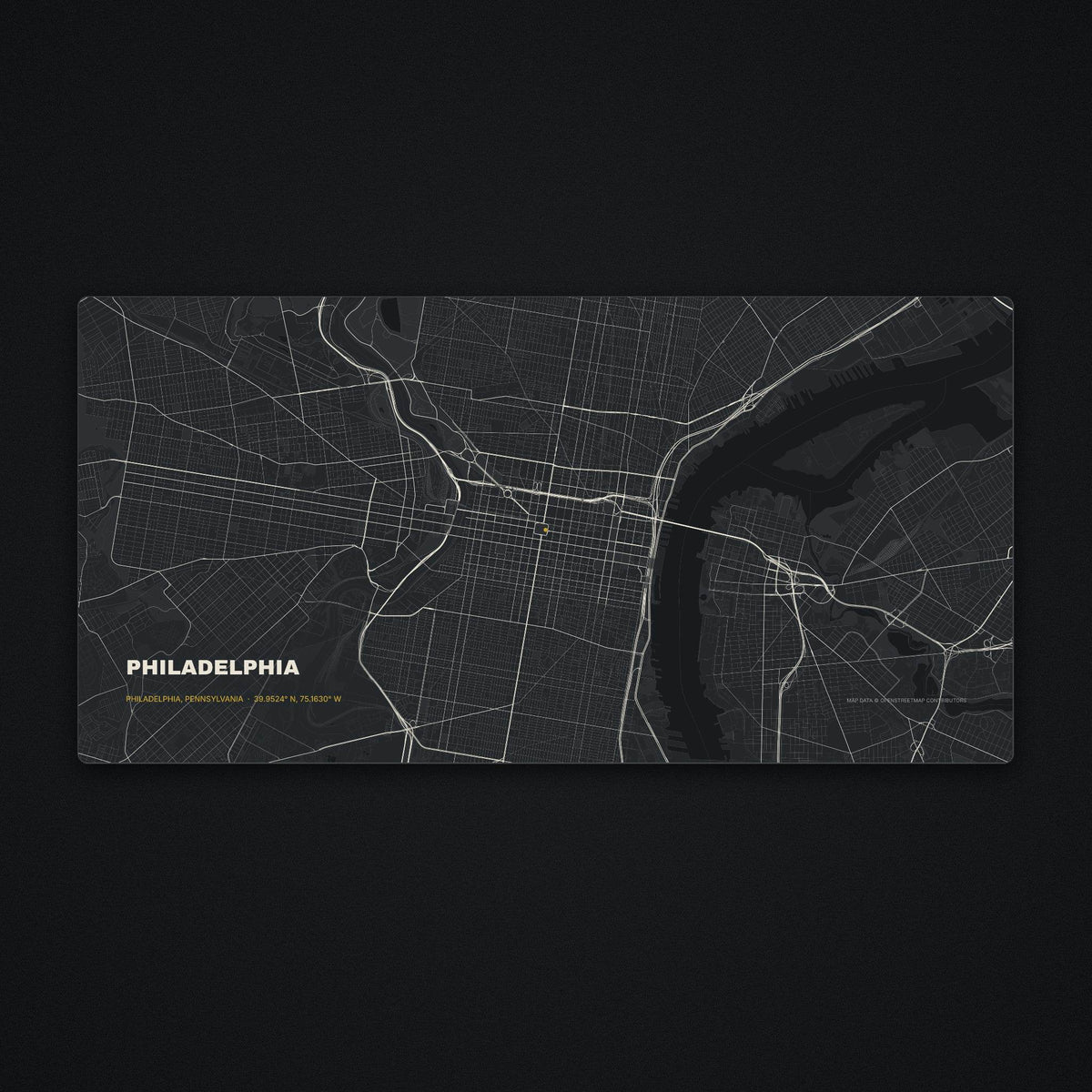 Philadelphia Street Map Desk Mat, flat view