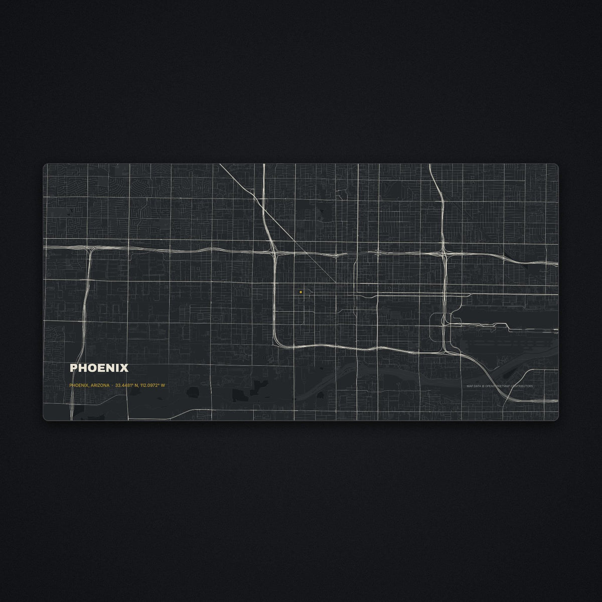 Phoenix Street Map Desk Mat, flat view