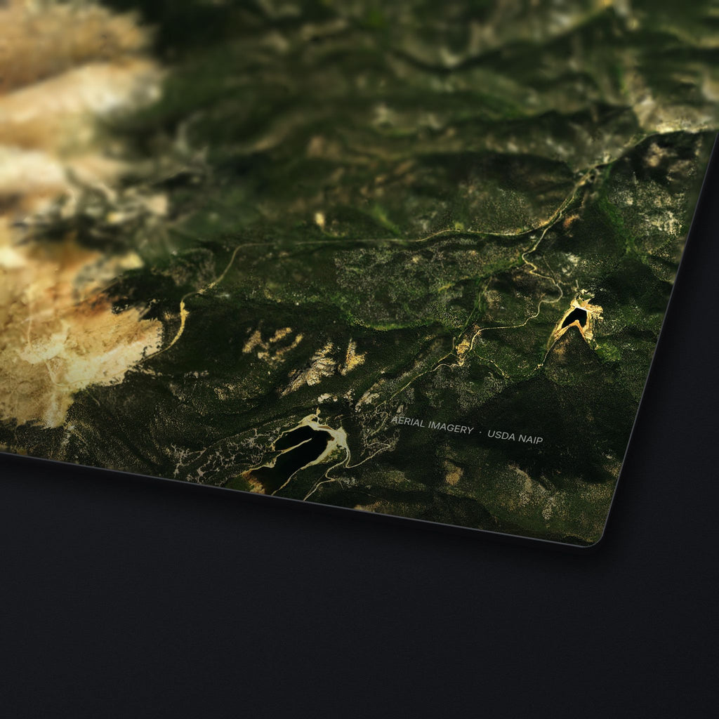 Pikes Peak Satellite Desk Mat, edge detail