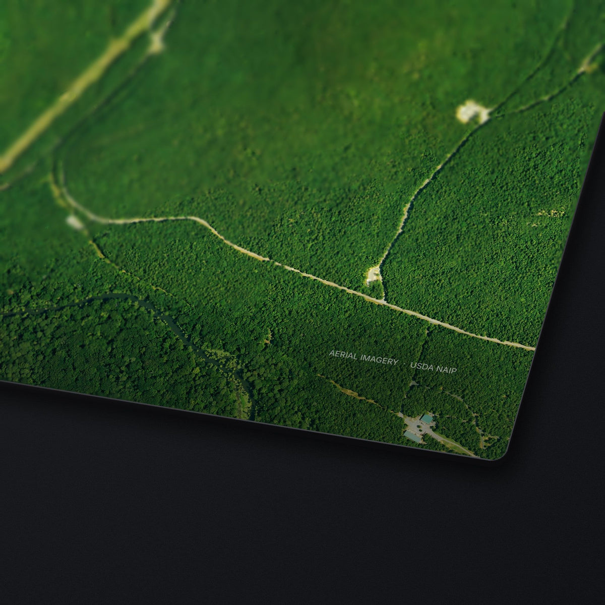 Pinnacle Mountain Satellite Desk Mat, edge detail
