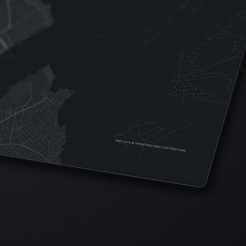 Portland Street Map Desk Mat, edge detail