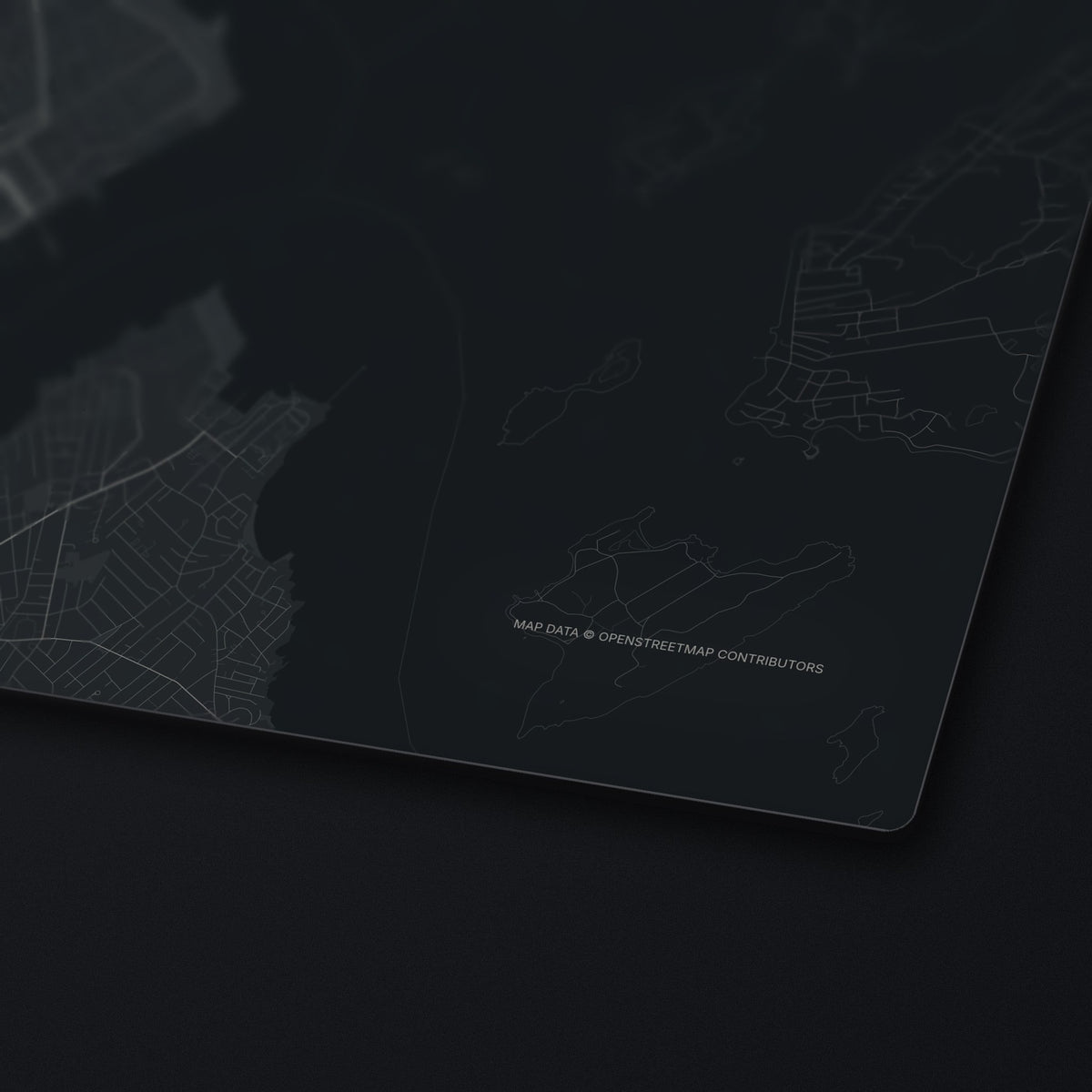 Portland Street Map Desk Mat, edge detail