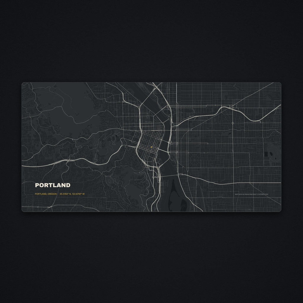 Portland Street Map Desk Mat, flat view