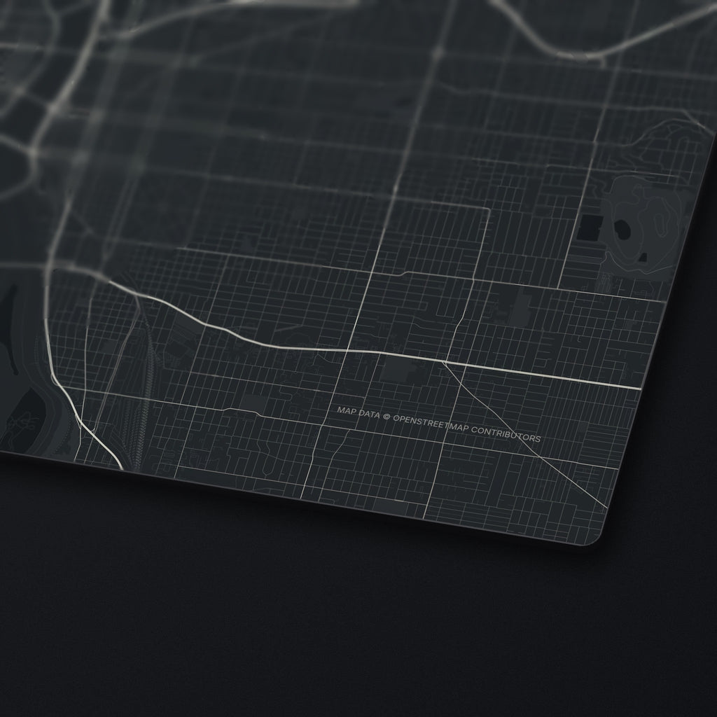 Portland Street Map Desk Mat, edge detail