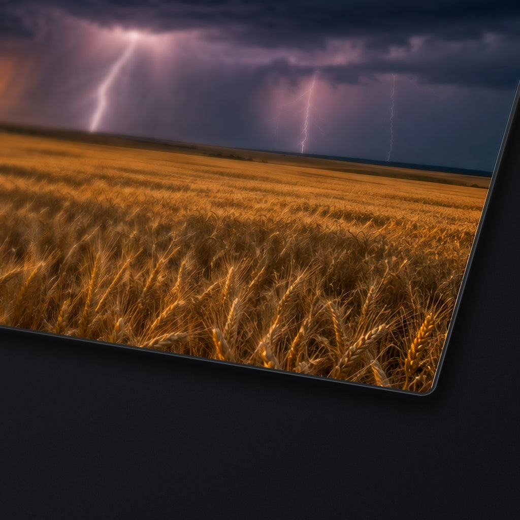 Prairie Storm Desk Mat, edge detail