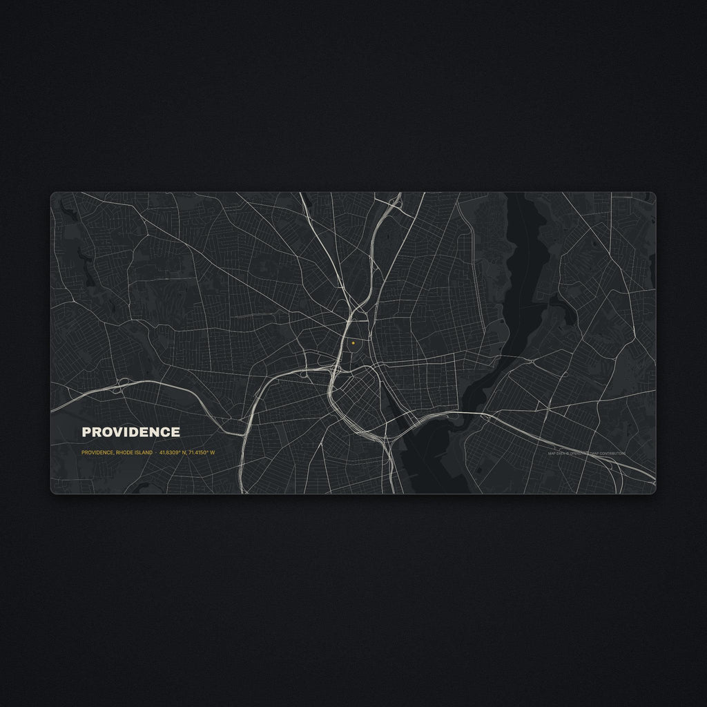Providence Street Map Desk Mat, flat view