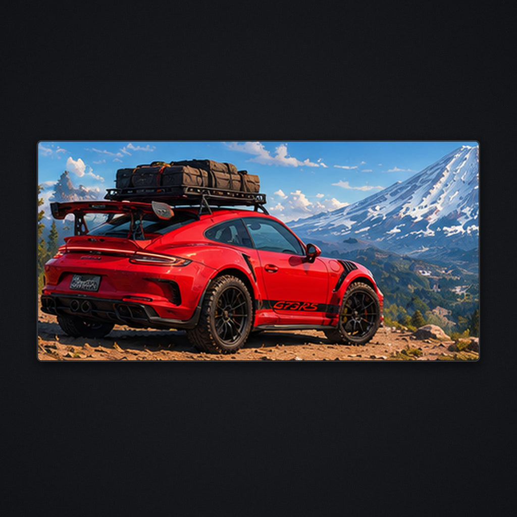 Red Overland Desk Mat, flat view