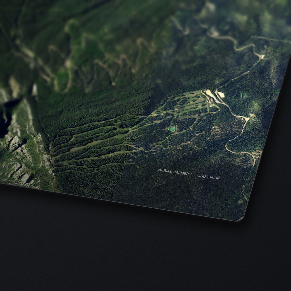 Sandia Crest Satellite Desk Mat, edge detail