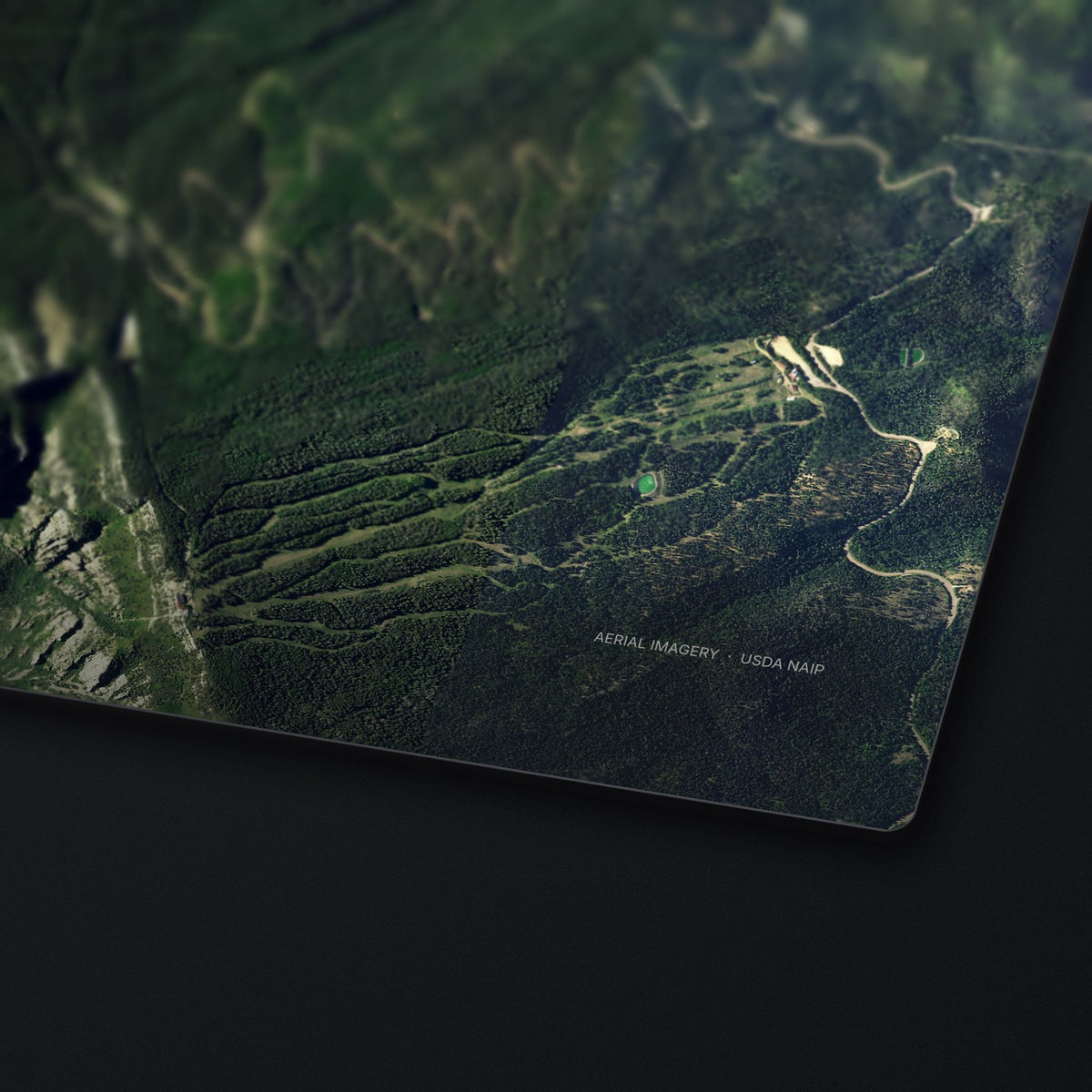 Sandia Crest Satellite Desk Mat, edge detail