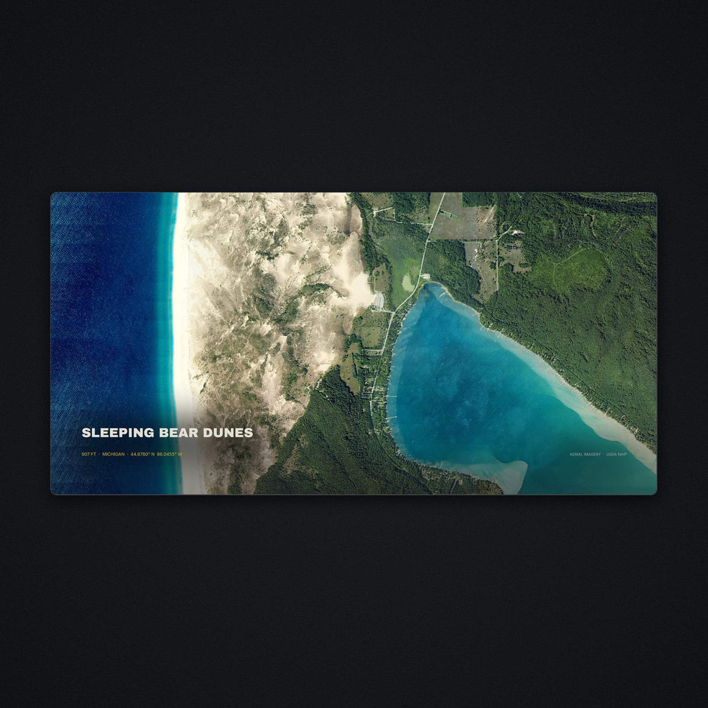 Sleeping Bear Dunes Satellite Desk Mat, flat view