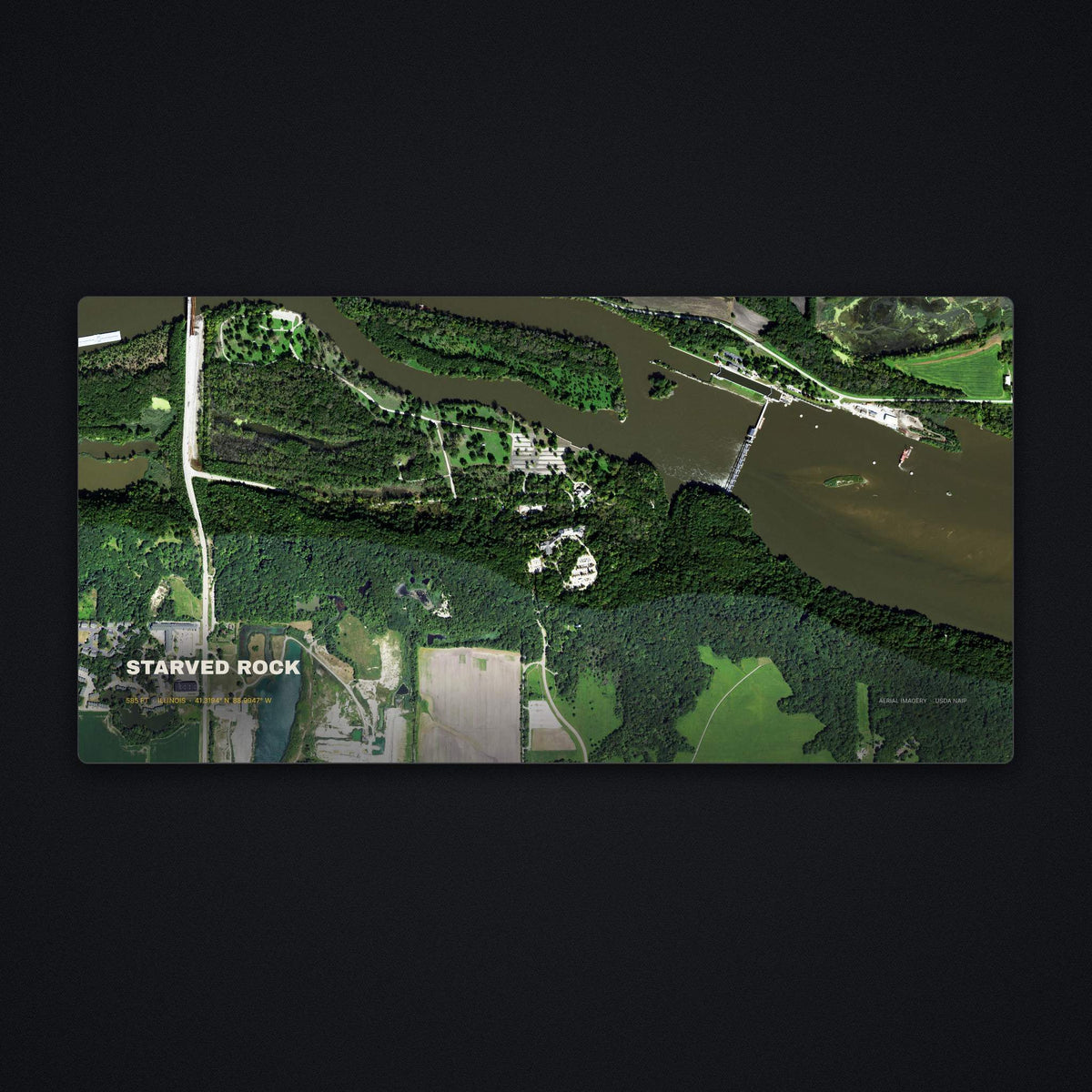 Starved Rock Satellite Desk Mat, flat view