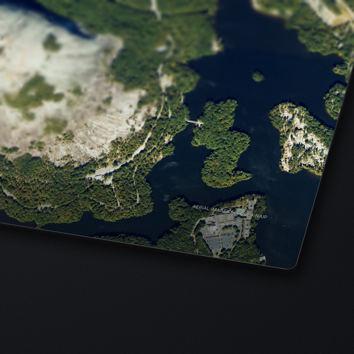 Stone Mountain Satellite Desk Mat, edge detail