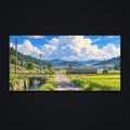 Summer Rice Fields Desk Mat, flat view