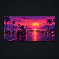 Synthwave Highway Desk Mat, flat view