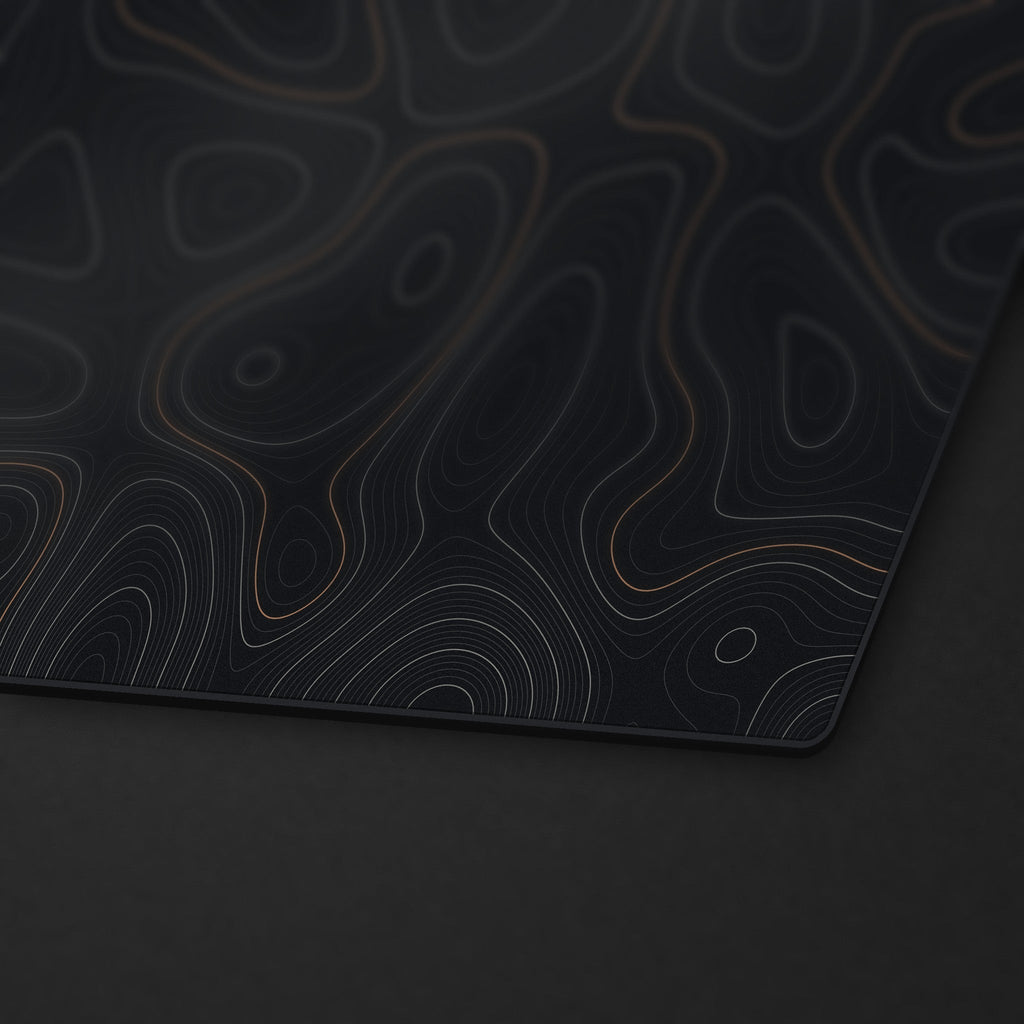 Topo Desk Mat, stitched edge detail