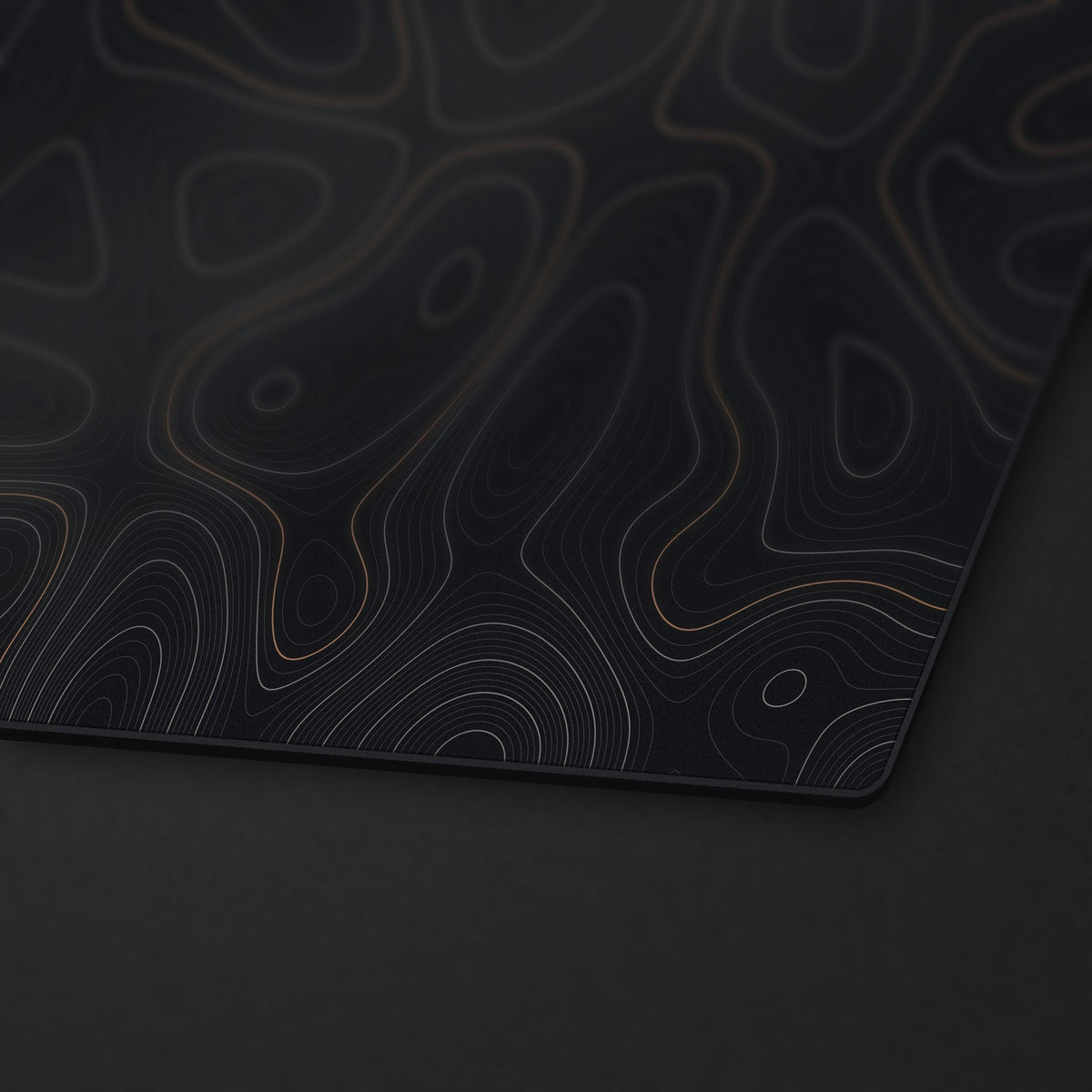 Topo Desk Mat, stitched edge detail