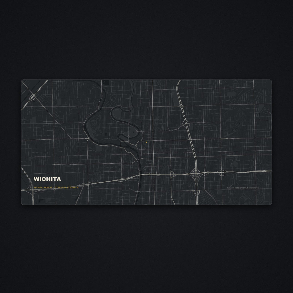 Wichita Street Map Desk Mat, flat view