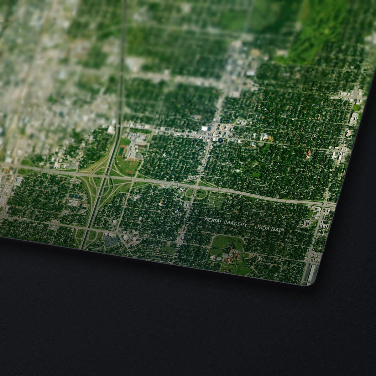 Wichita Satellite Desk Mat, edge detail