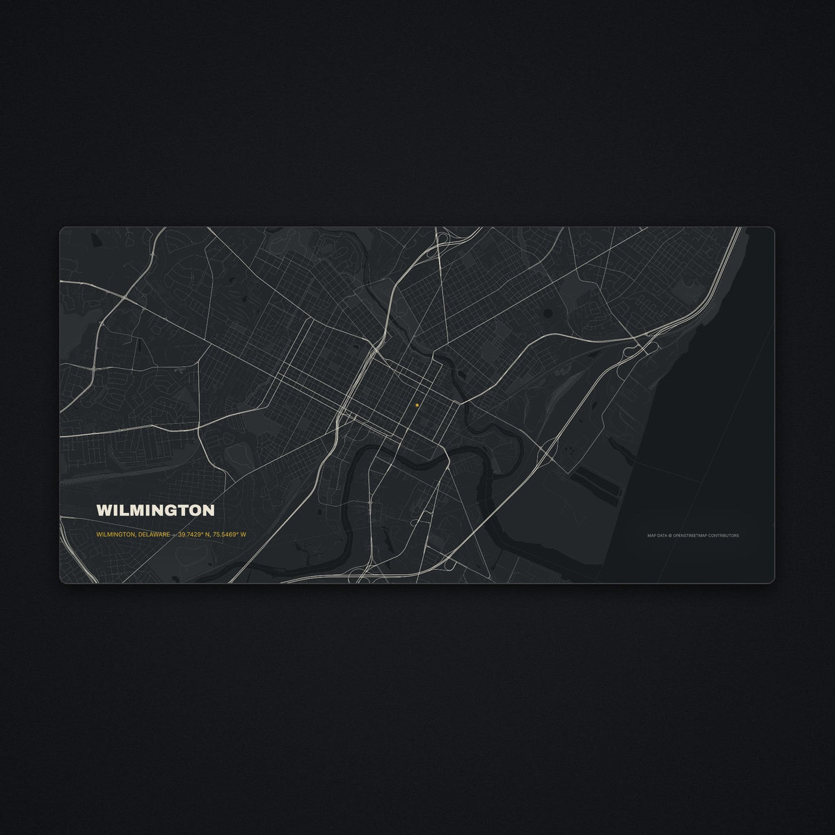 Wilmington Street Map Desk Mat, flat view